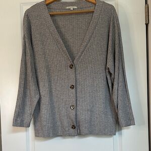 Z Supply Madori heather Gray V neck Button-Up Cardigan Size S